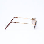 Chanel Half Rim Sunglasses Eyewear CC Logo Brown Gold — view 5
