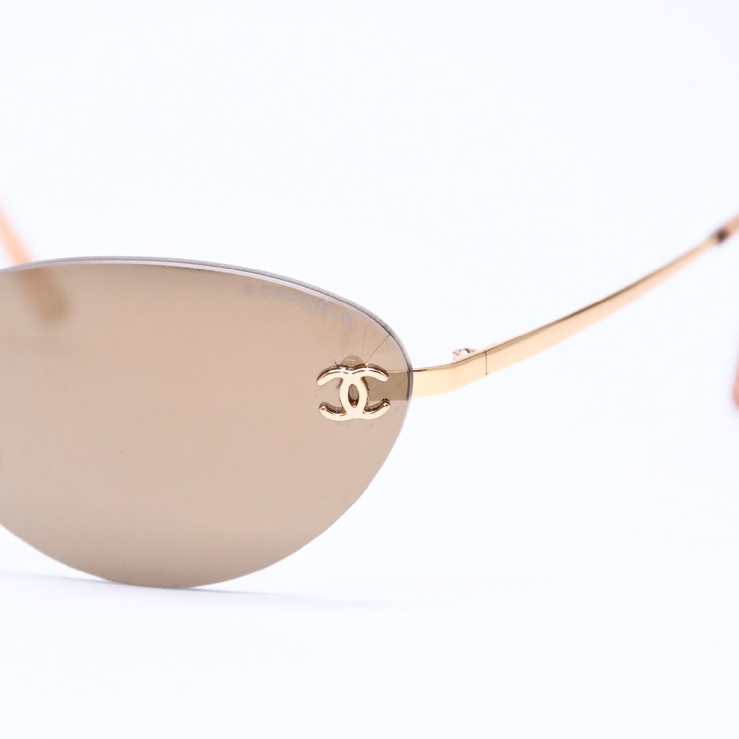 Chanel Rimless Sunglasses Eyewear CC Logo Gold — view 7