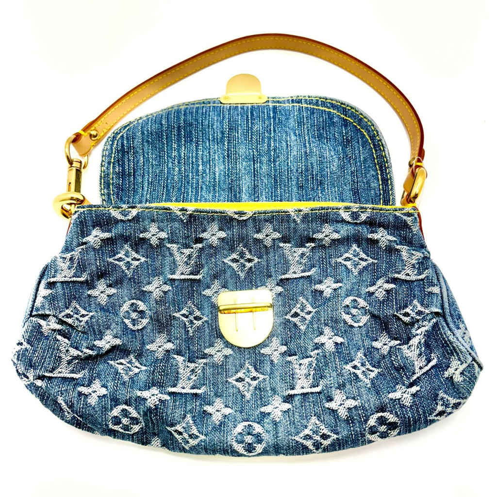 Louis Vuitton Mini Pleaty Monogram Denim Blue Shoulder Bag — view 5