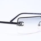 Chanel Half Rim Sunglasses Eyewear CC Logo Rhinestone — view 8