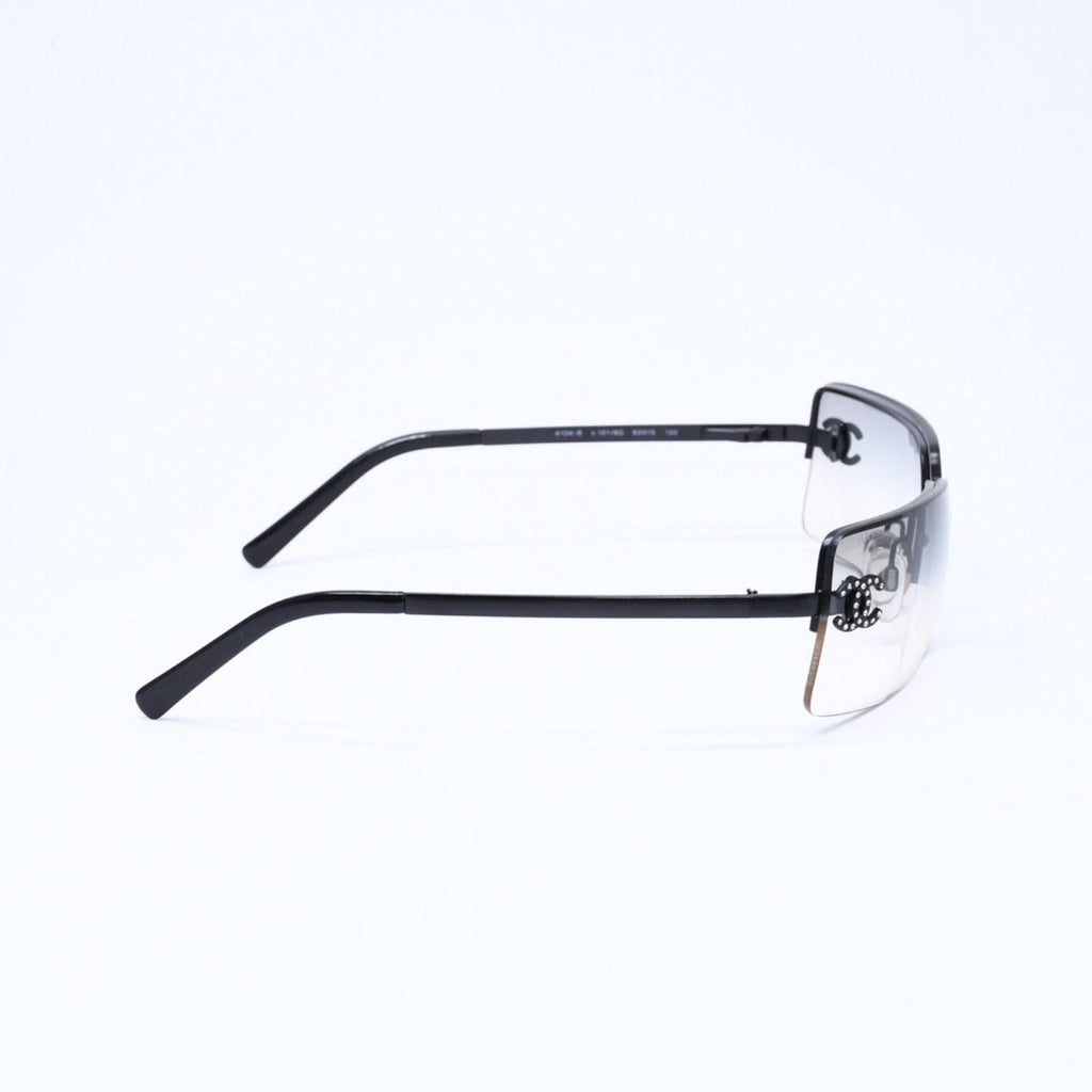 Chanel Half Rim Sunglasses Eyewear CC Logo Rhinestone — view 5