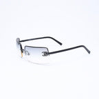 Chanel Half Rim Sunglasses Eyewear CC Logo Rhinestone — view 3