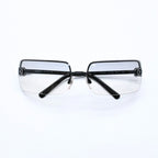 Chanel Half Rim Sunglasses Eyewear CC Logo Rhinestone — view 2