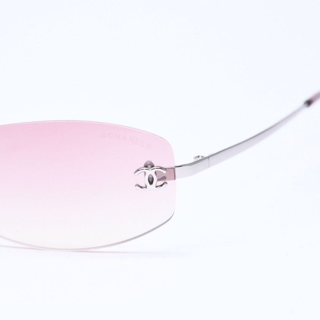 Chanel Rimless Sunglasses Eyewear CC Logo Pink Gradation — view 7