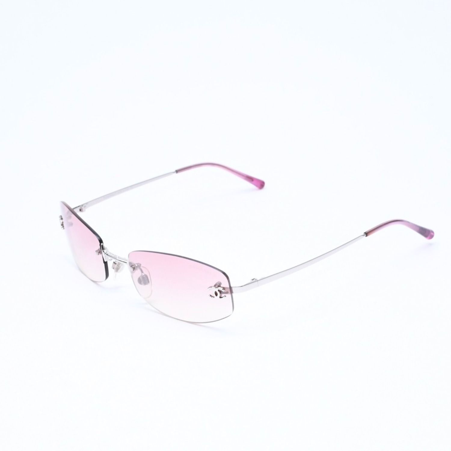 Chanel Rimless Sunglasses Eyewear CC Logo Pink Gradation — view 3