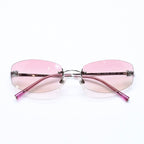 Chanel Rimless Sunglasses Eyewear CC Logo Pink Gradation — view 2