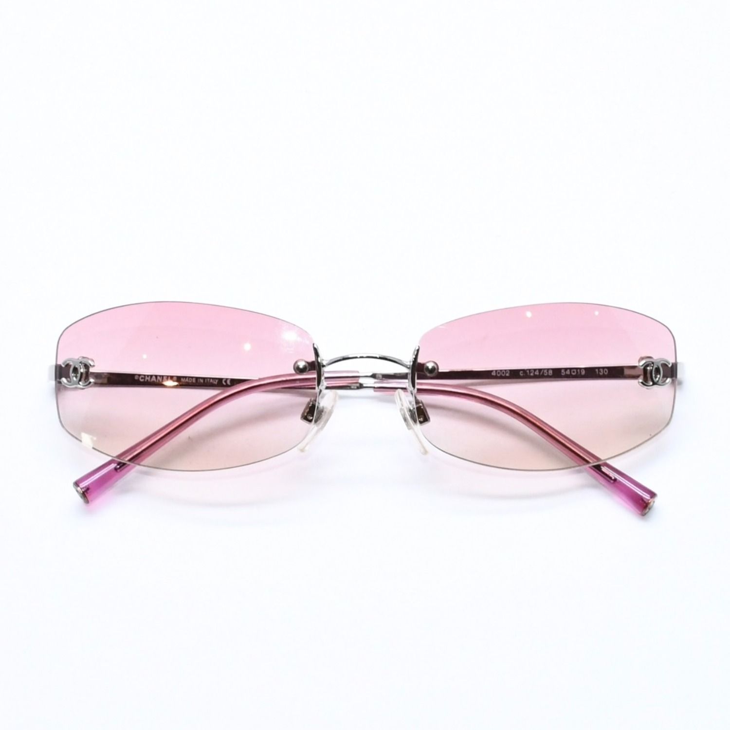 Chanel Rimless Sunglasses Eyewear CC Logo Pink Gradation — view 2