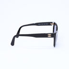 Chanel Cat's Eye Sunglasses Eyewear CC Logo Black Gold — view 5