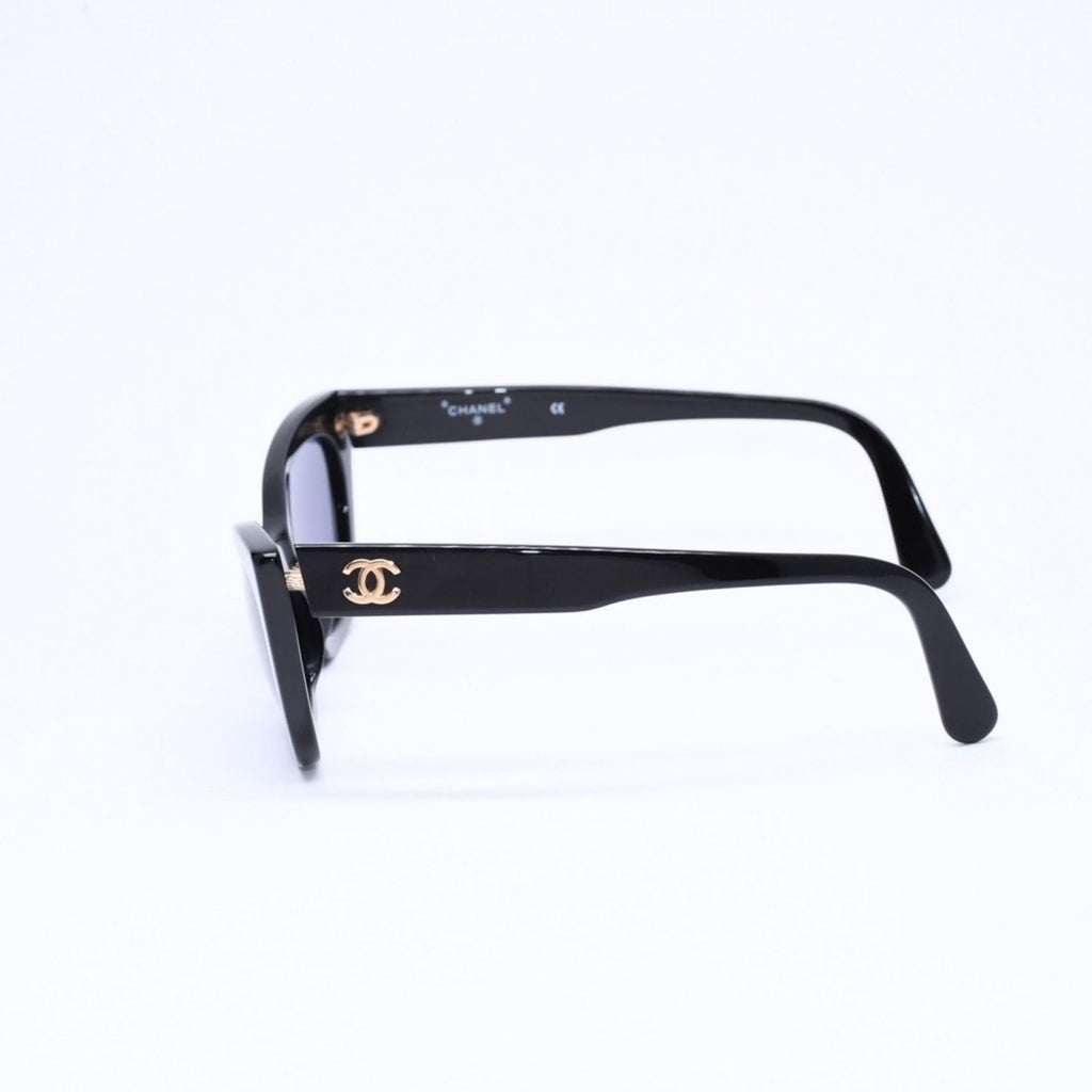Chanel Cat's Eye Sunglasses Eyewear CC Logo Black Gold — view 6