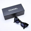 Chanel Cat's Eye Sunglasses Eyewear CC Logo Black Gold