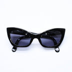 Chanel Cat's Eye Sunglasses Eyewear CC Logo Black Gold — view 2