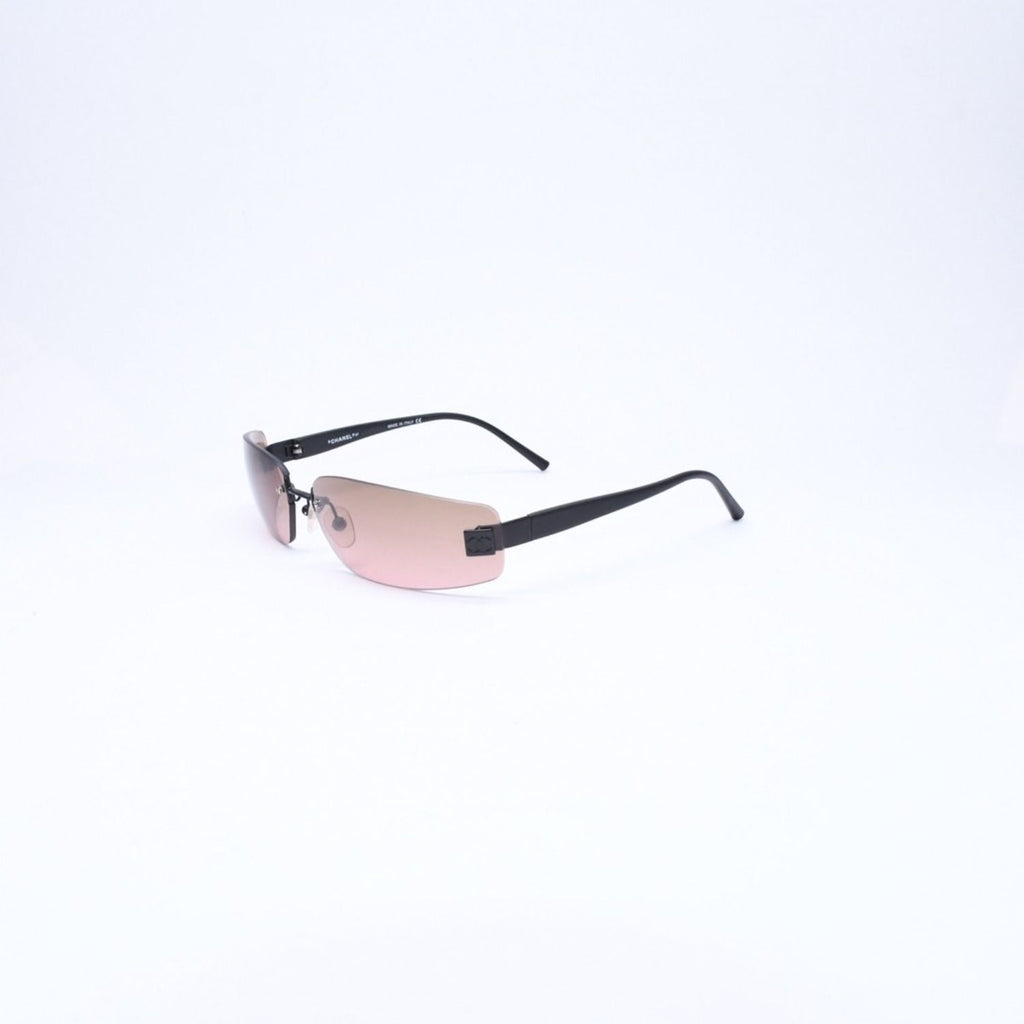Chanel Rimless Sunglasses Eyewear CC Logo Matte Black Brown — view 3