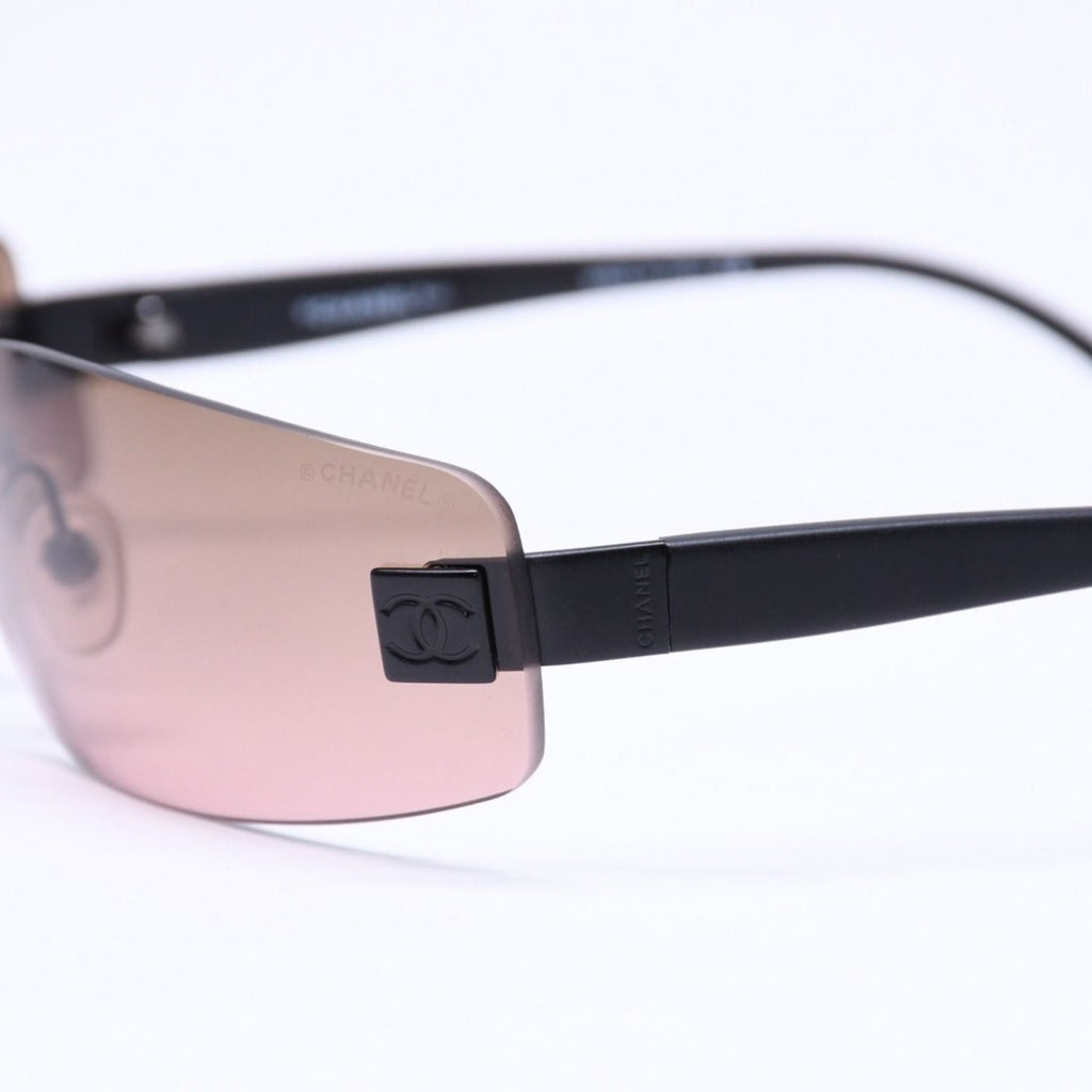 Chanel Rimless Sunglasses Eyewear CC Logo Matte Black Brown — view 7