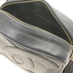 Chanel CC Logo Tassel Chain Shoulder Black Gold Lambskin Bag — view 8