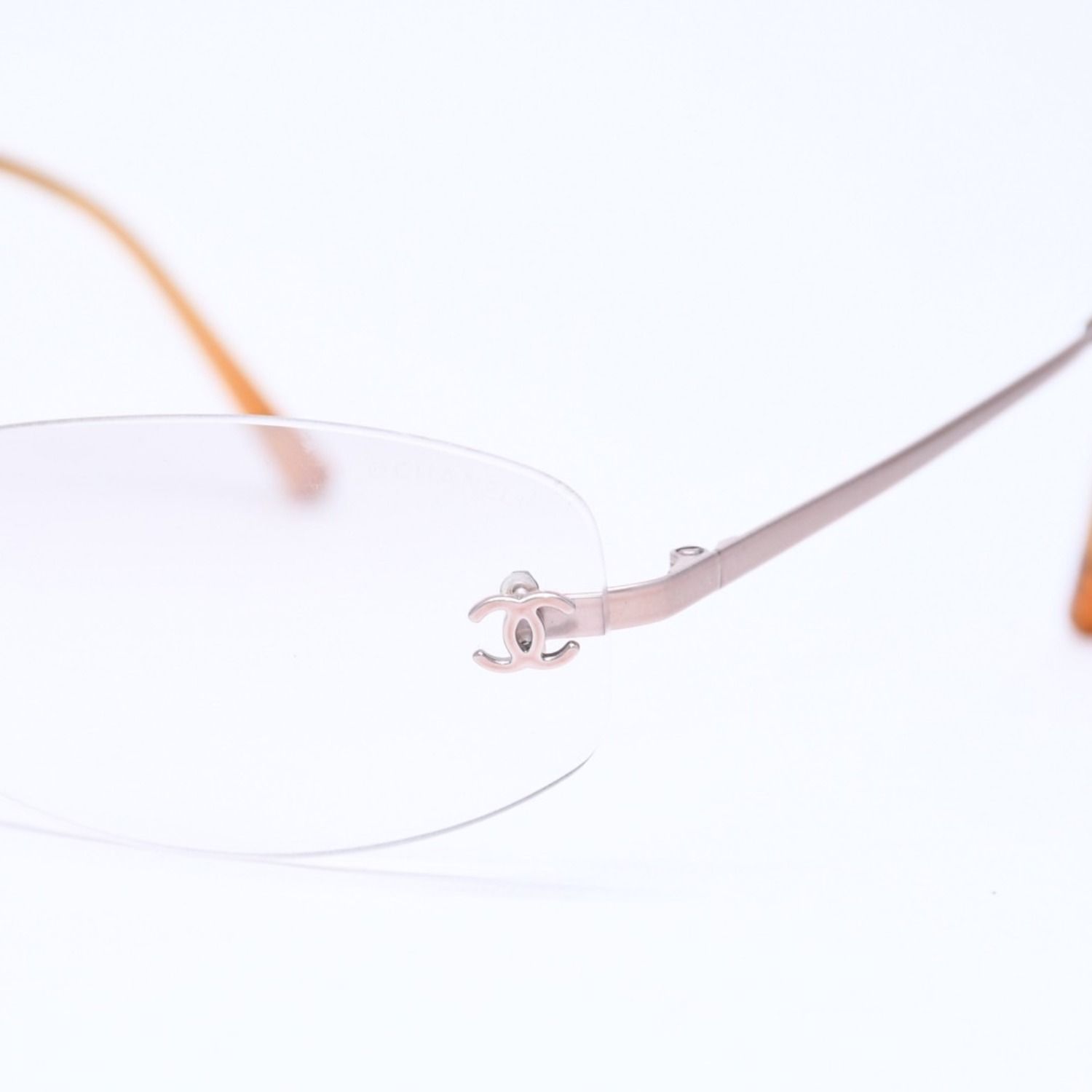 Chanel Rimless Side CC Logo Sunglasses Gradient Lens Silver Frame Eyewear — view 7