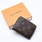 Louis Vuitton Zippy Coin Purse Monogram Canvas Mini Wallet Brown Gold
