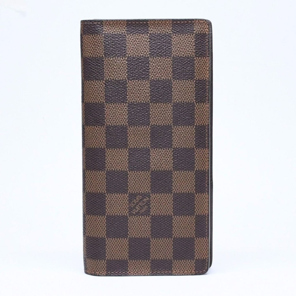Louis Vuitton Damier Portefeuille Brazza Wallet Leather Brown Gold — view 2