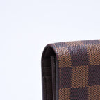 Louis Vuitton Damier Portefeuille Brazza Wallet Leather Brown Gold — view 6