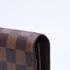 Louis Vuitton Damier Portefeuille Brazza Wallet Leather Brown Gold — view 8