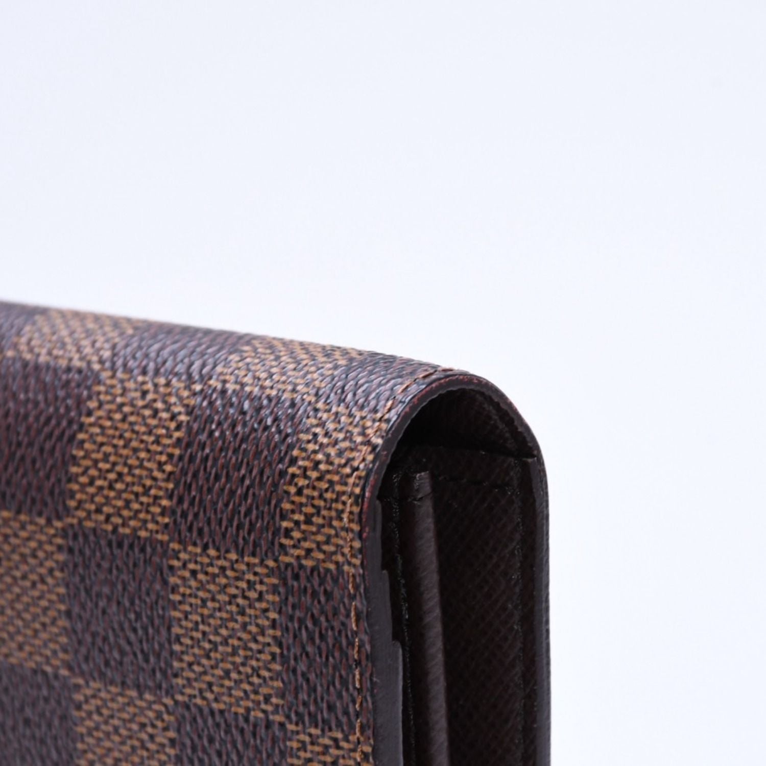 Louis Vuitton Damier Portefeuille Brazza Wallet Leather Brown Gold — view 8