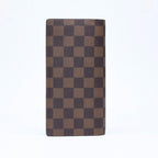 Louis Vuitton Damier Portefeuille Brazza Wallet Leather Brown Gold — view 3