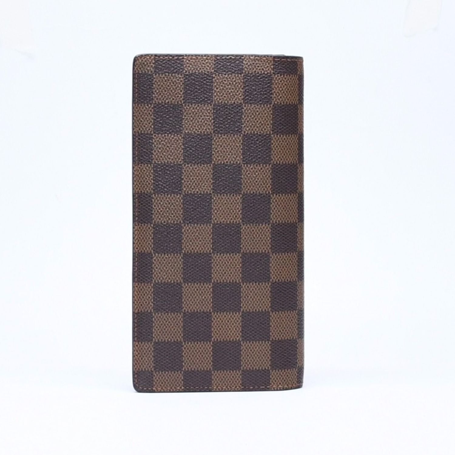 Louis Vuitton Damier Portefeuille Brazza Wallet Leather Brown Gold — view 3