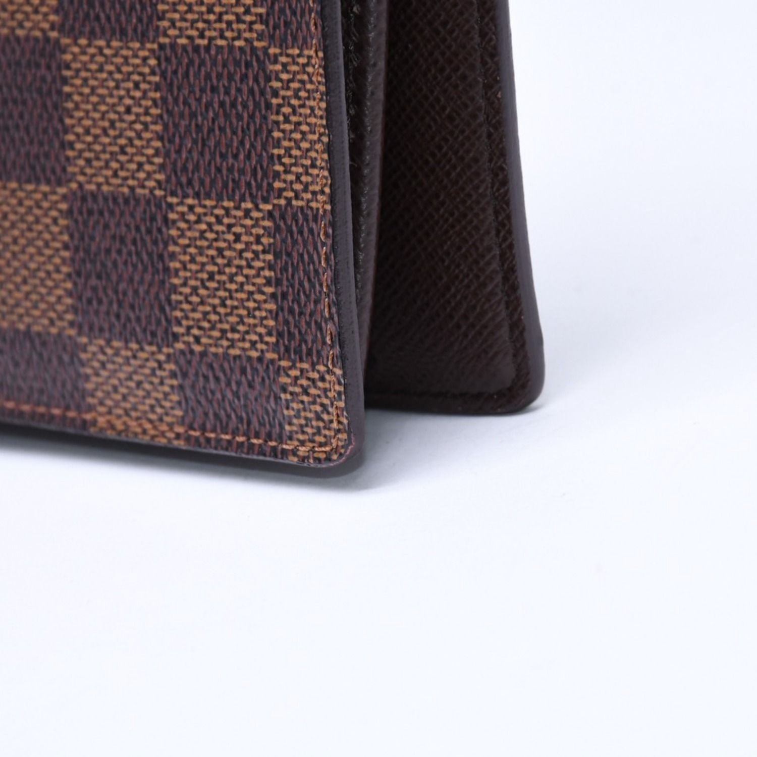 Louis Vuitton Damier Portefeuille Brazza Wallet Leather Brown Gold — view 5