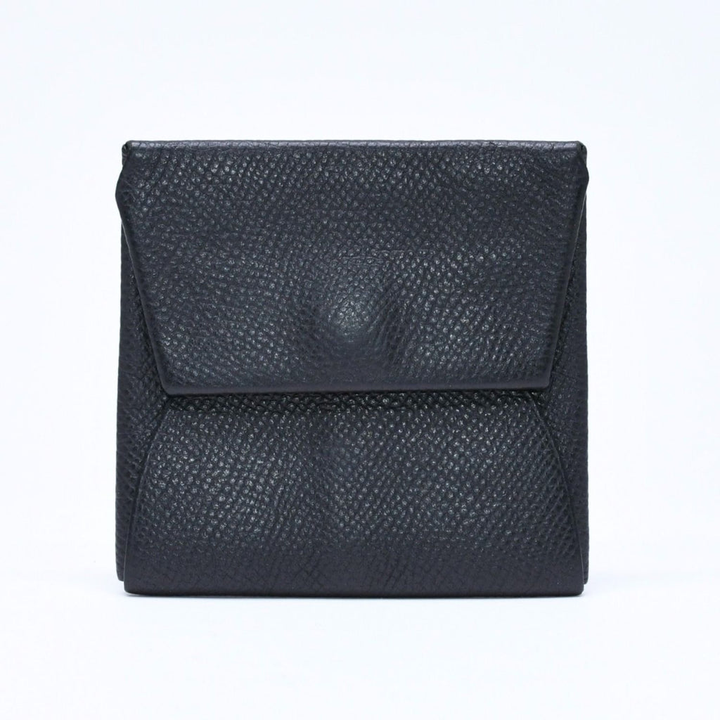 Hermes Wallet Coin Purse Bastia Veau Epsom Silver Black