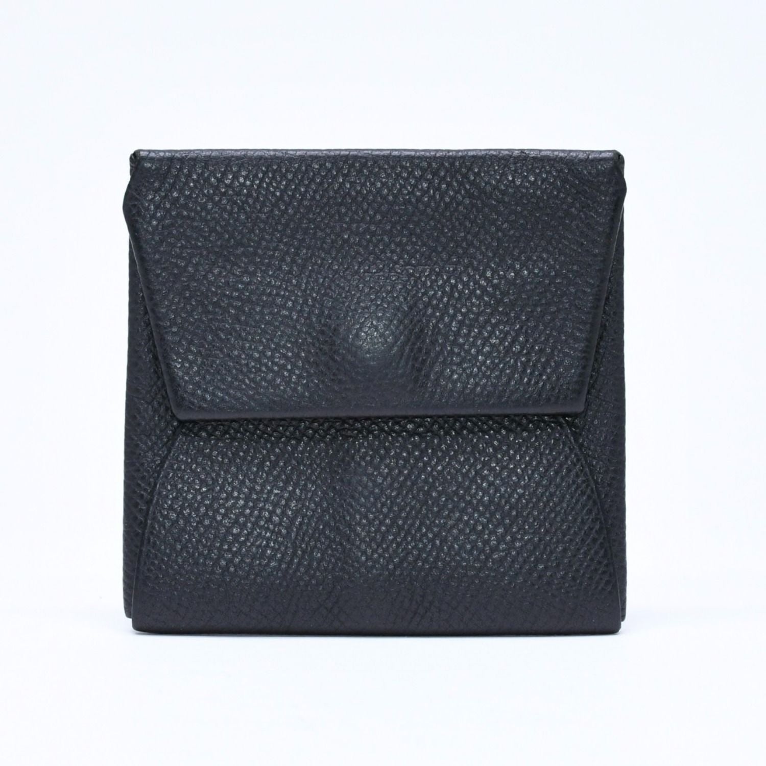 Hermes Wallet Coin Purse Bastia Veau Epsom Silver Black
