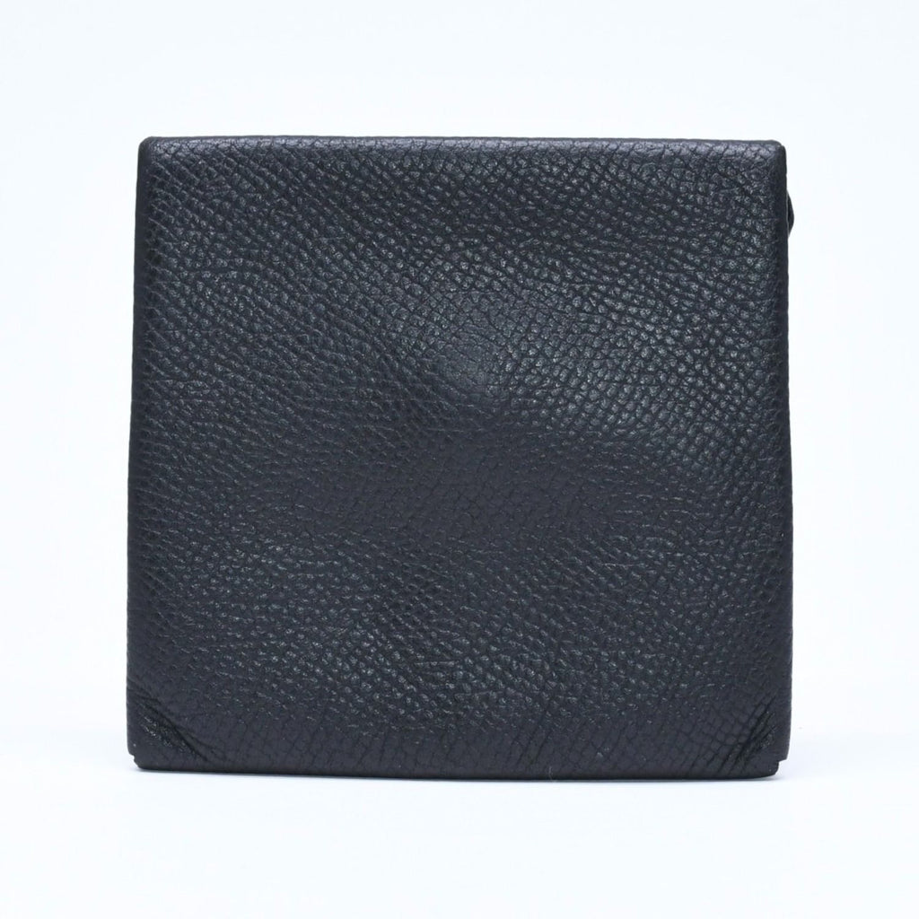 Hermes Wallet Coin Purse Bastia Veau Epsom Silver Black — view 2