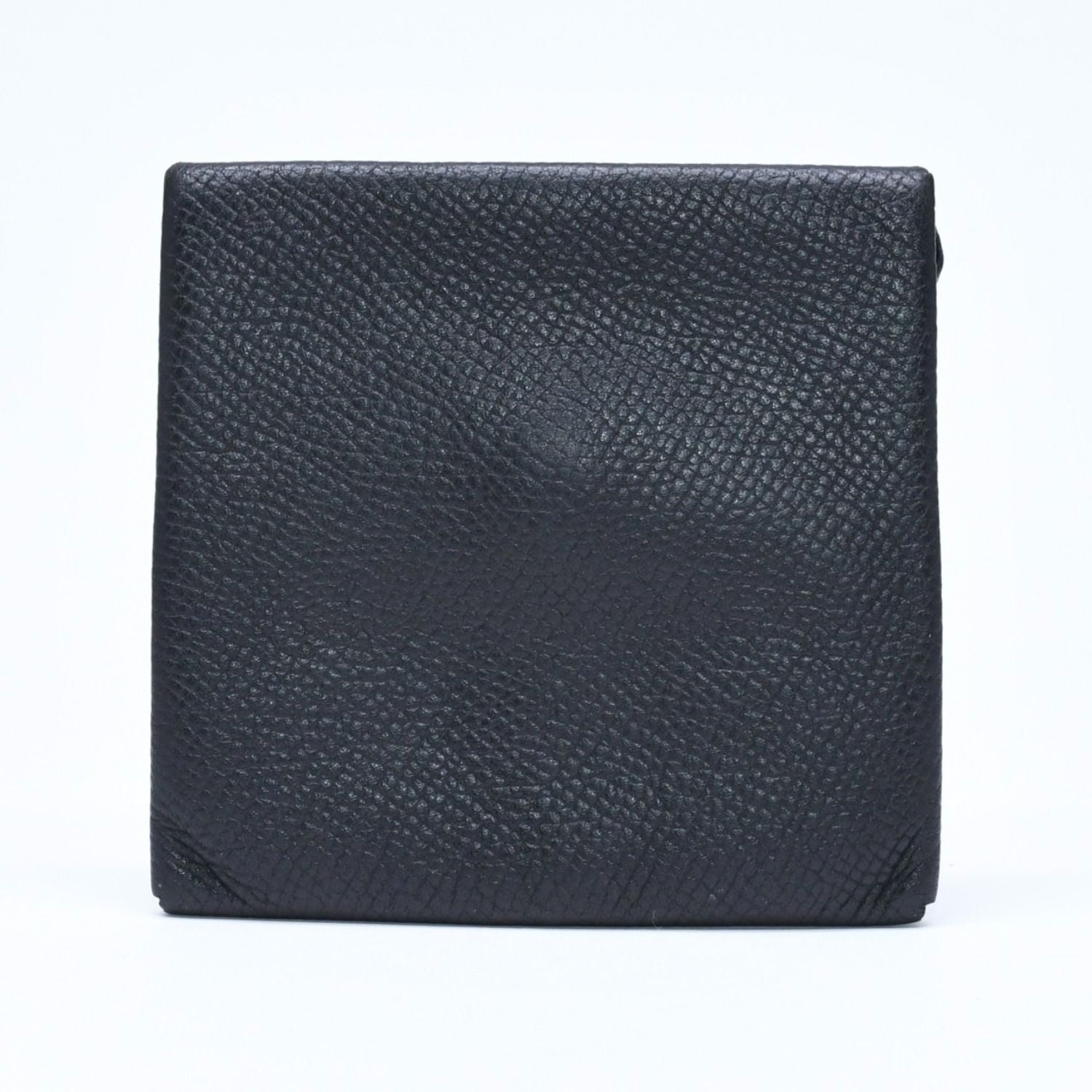 Hermes Wallet Coin Purse Bastia Veau Epsom Silver Black — view 2
