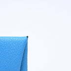 Hermes Bastia Coin Purse Wallet New Blue Jean Chevre — view 3