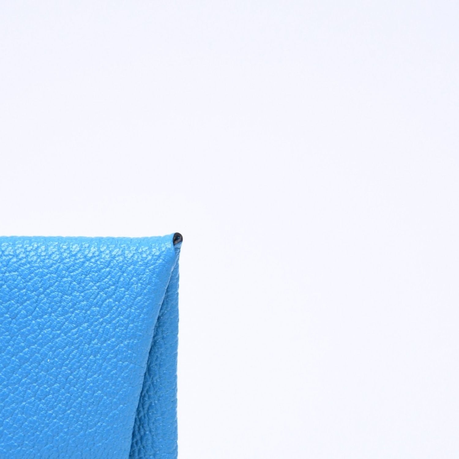 Hermes Bastia Coin Purse Wallet New Blue Jean Chevre — view 3