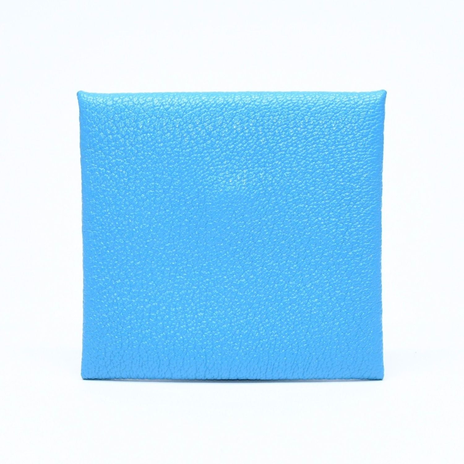 Hermes Bastia Coin Purse Wallet New Blue Jean Chevre — view 2