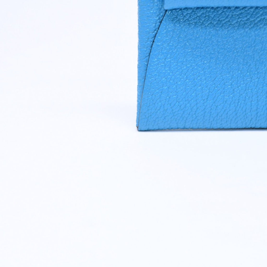 Hermes Bastia Coin Purse Wallet New Blue Jean Chevre — view 6