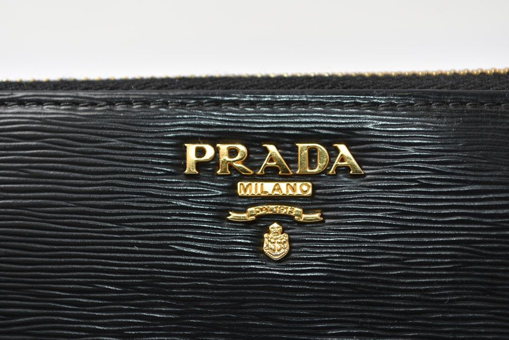 Prada Wallet L-shaped Zipper Vitello Move Leather Black — view 2