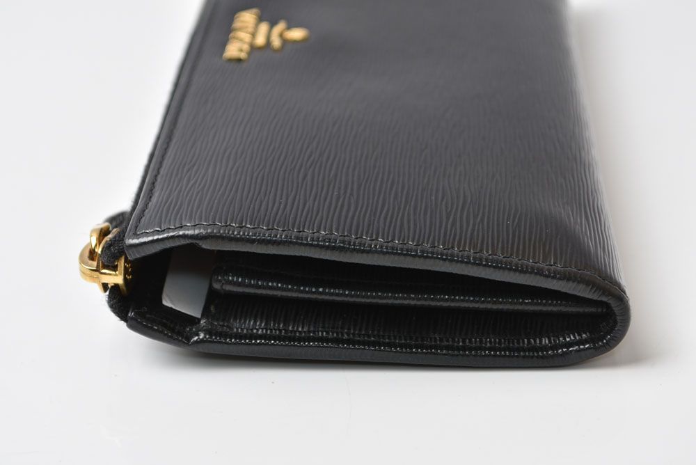 Prada Wallet L-shaped Zipper Vitello Move Leather Black — view 4