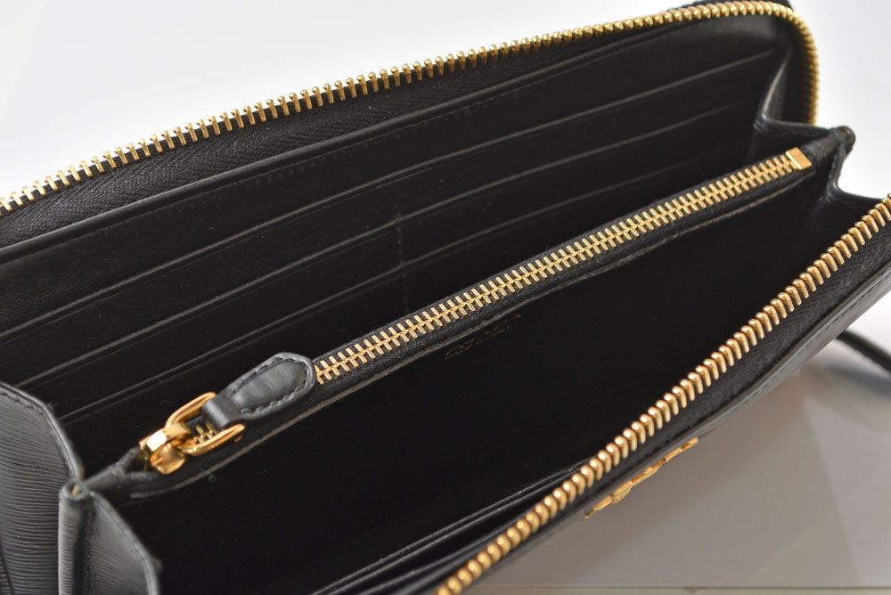 Prada Wallet L-shaped Zipper Vitello Move Leather Black — view 7