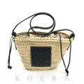 Loewe Drawstring Bucket Bag Natural Black