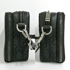 Dior Strap Zip Pouch Jacquard Black Shoulder Bag — view 3