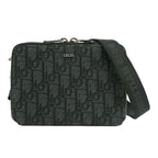 Dior Strap Zip Pouch Jacquard Black Shoulder Bag