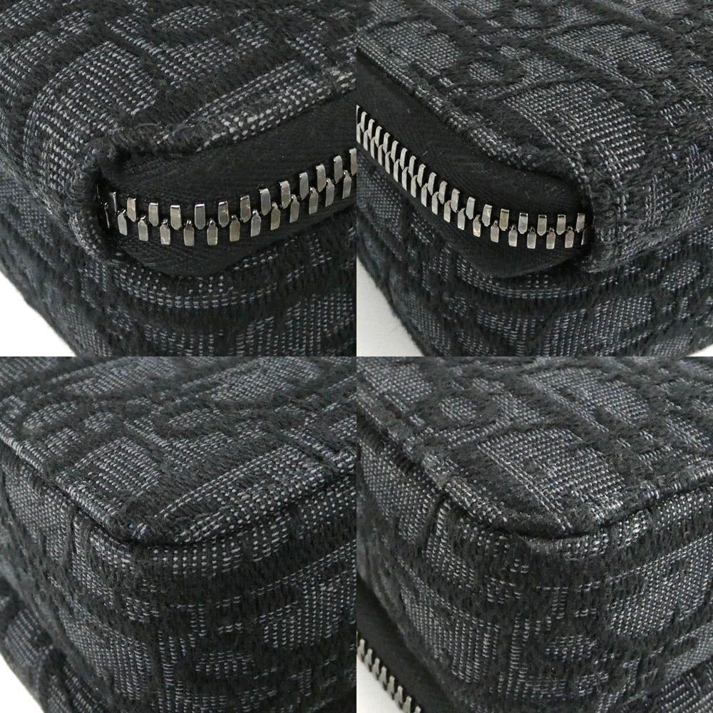 Dior Strap Zip Pouch Jacquard Black Shoulder Bag — view 7
