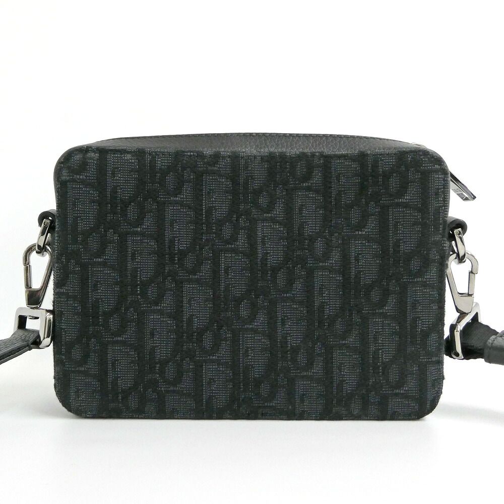 Dior Strap Zip Pouch Jacquard Black Shoulder Bag — view 2