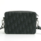 Dior Strap Zip Pouch Jacquard Black Shoulder Bag — view 2