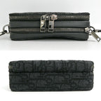 Dior Strap Zip Pouch Jacquard Black Shoulder Bag — view 4