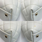 Chanel Coco Handle 29 Quilted White 2-Way Bag Caviar Leather CC Logo — view 6