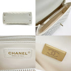 Chanel Coco Handle 29 Quilted White 2-Way Bag Caviar Leather CC Logo — view 3