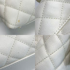 Chanel Coco Handle 29 Quilted White 2-Way Bag Caviar Leather CC Logo — view 7