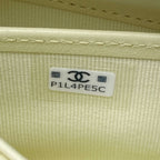 Chanel Quilted Classic Flap Wallet Light Yellow CC Logo Caviar Leather — view 5
