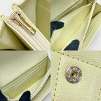 Chanel Quilted Classic Flap Wallet Light Yellow CC Logo Caviar Leather — view 6